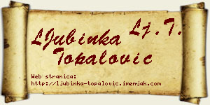 LJubinka Topalović vizit kartica